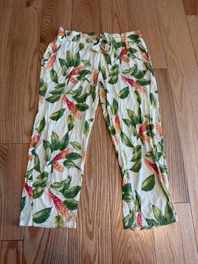 Target Stars Above Tropical Floral Drawstring Lounge Pants - White & Green